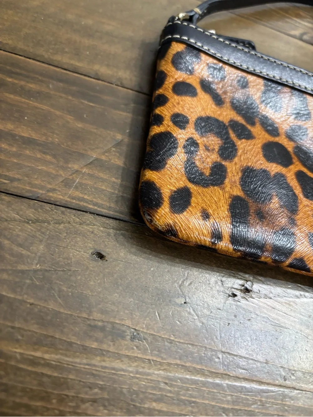 Dooney & Bourke Leopard Print Leather Wristlet